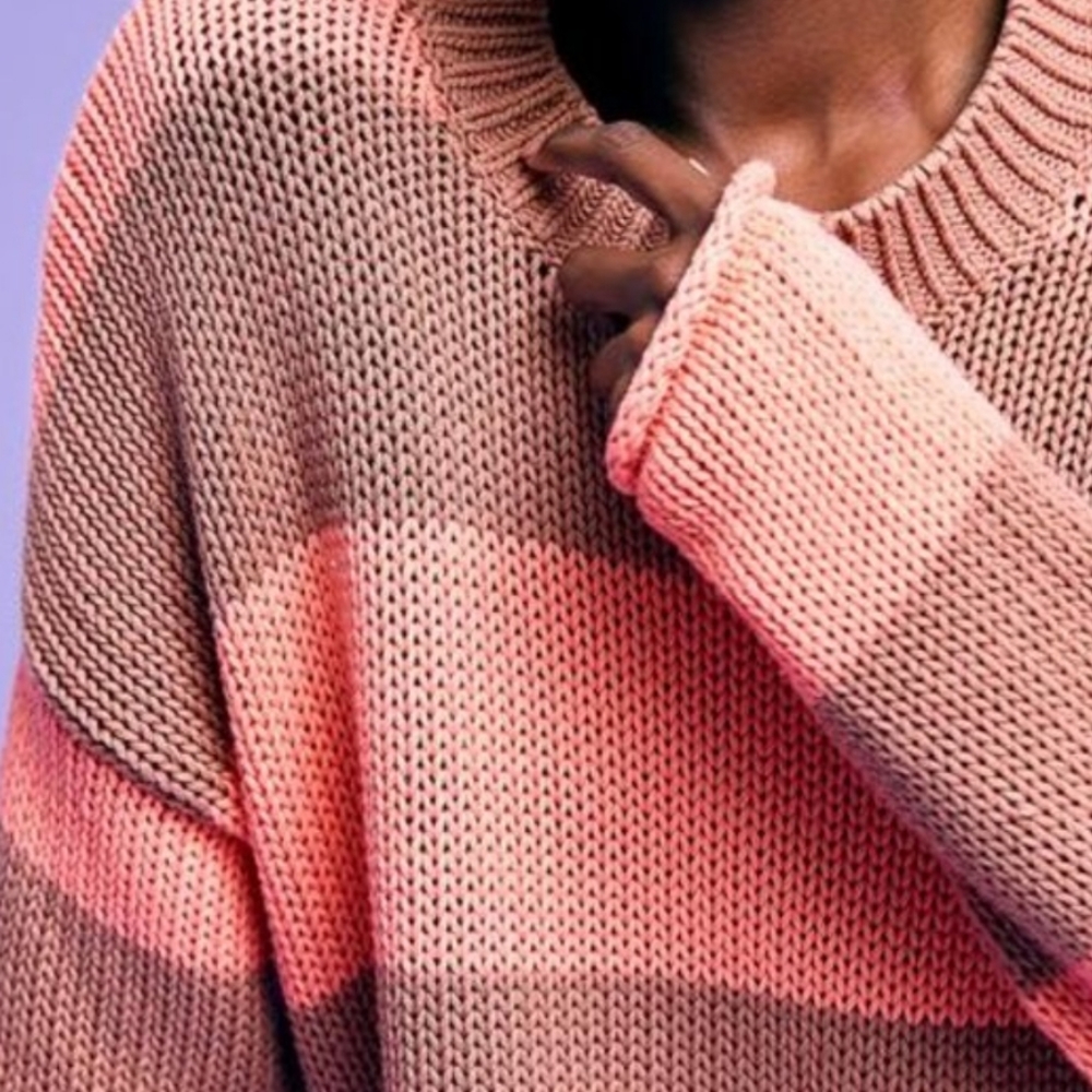 Aerie raw sienna striped sweater size small